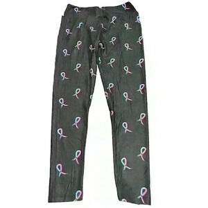 Pink & Blue Ribbons One Size Child Loss Awareness Leggings Size 4-14 NWT